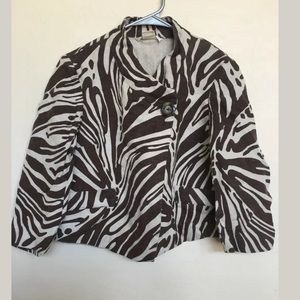 Michael Kors crop cardigan zebra stripe size 8